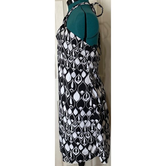 Old Navy Sundress w/Tie Neck Geometric Pattern Cotton Blend Junior's Size M - Picture 4 of 13